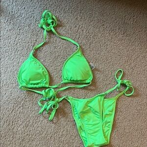 PINK Victoria's Secret Neon Green Bikini